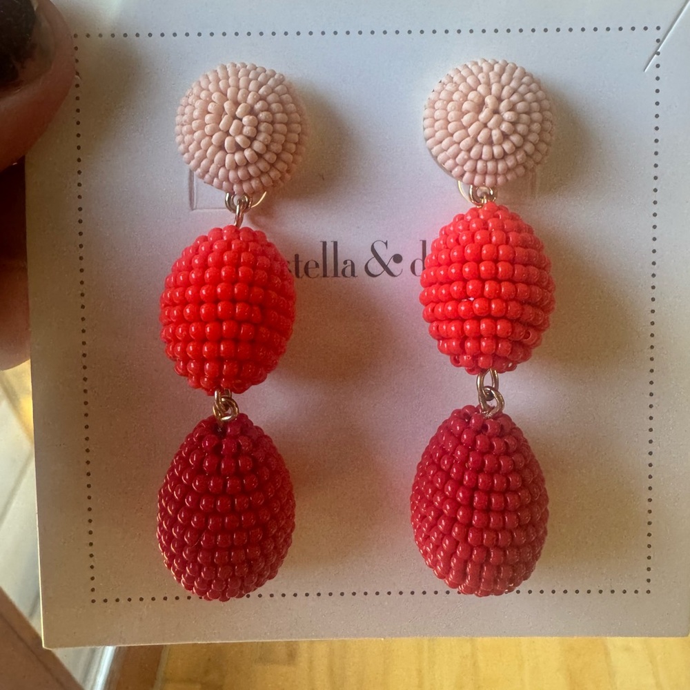 Gorgeous red and pink Stella & Dot earrings
